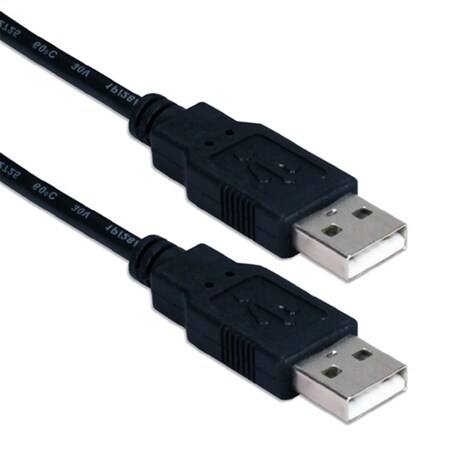Qvs QVS CC2208C-06 6 ft. USB 2.0 High-Speed Type A Male to Male Black Cable CC2208C-06